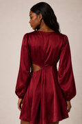 Mittoshop Satin Side Cutout Detail Mini Dress