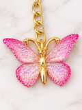Pink Butterfly Keychain – Elegant & Sparkling